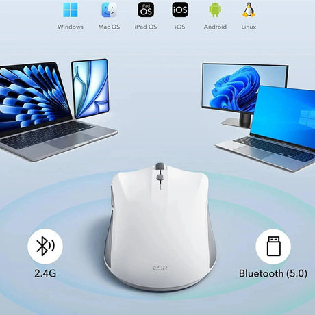 Tastatura/Mouse ESR Wireless Mouse MagMouse (6H0020301), Magnetic Grip, Built-in Type-C Cable, 800-4800DPI, Alb