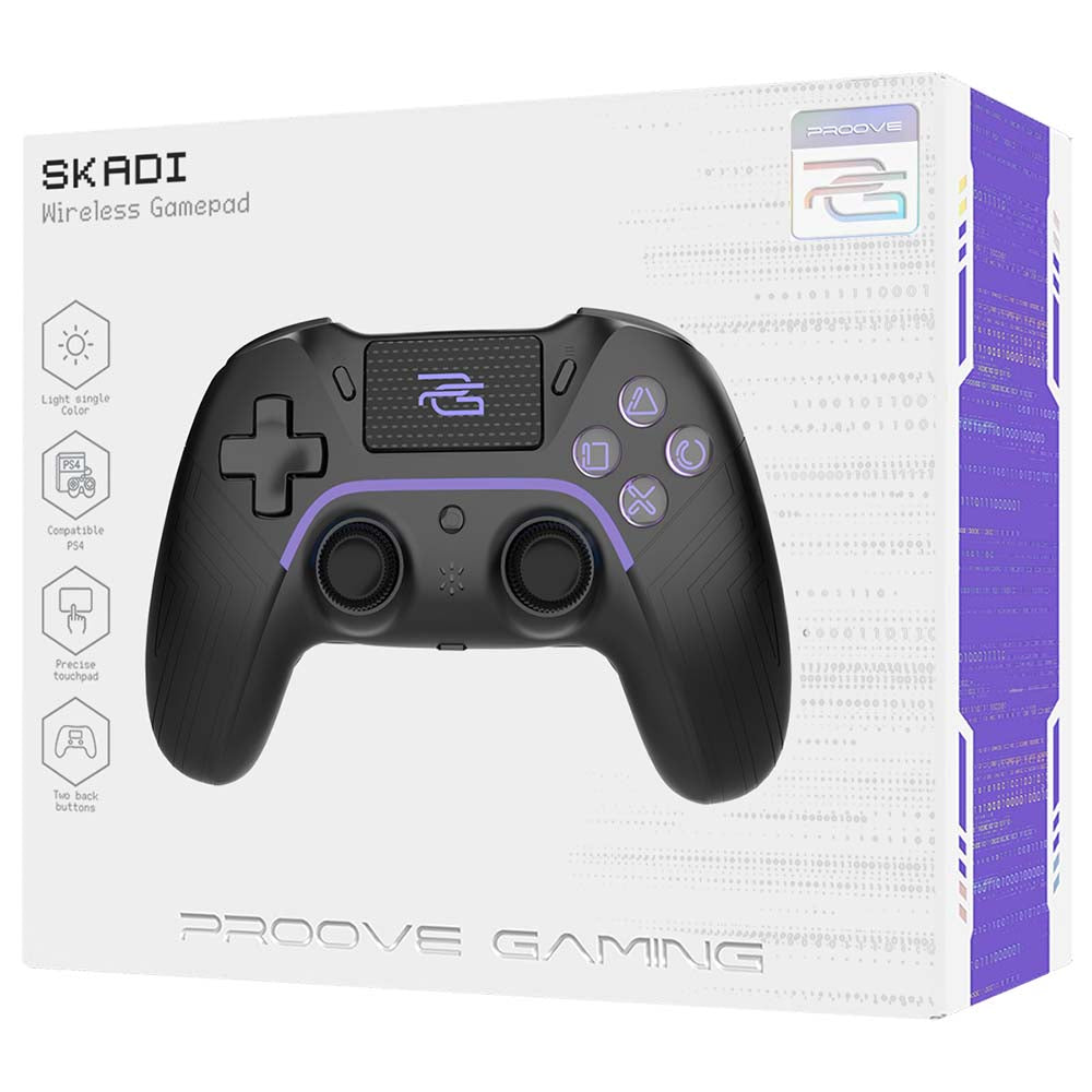 Accesoriu gaming Proove Wireless Controller Skadi (WGSK00022001), Ergonomic, USB-C, AUX, BT, Touch-pad, for PS4, PC, Android, 600mAh, Negru