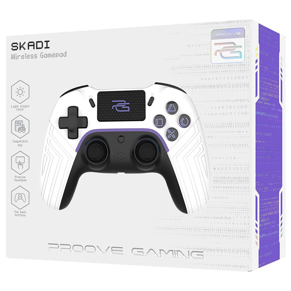 Accesoriu gaming Proove Wireless Controller Skadi (WGSK00022002), USB-C, AUX, BT, Touch-pad, for PS4, PC, Android, 600mAh, Alb