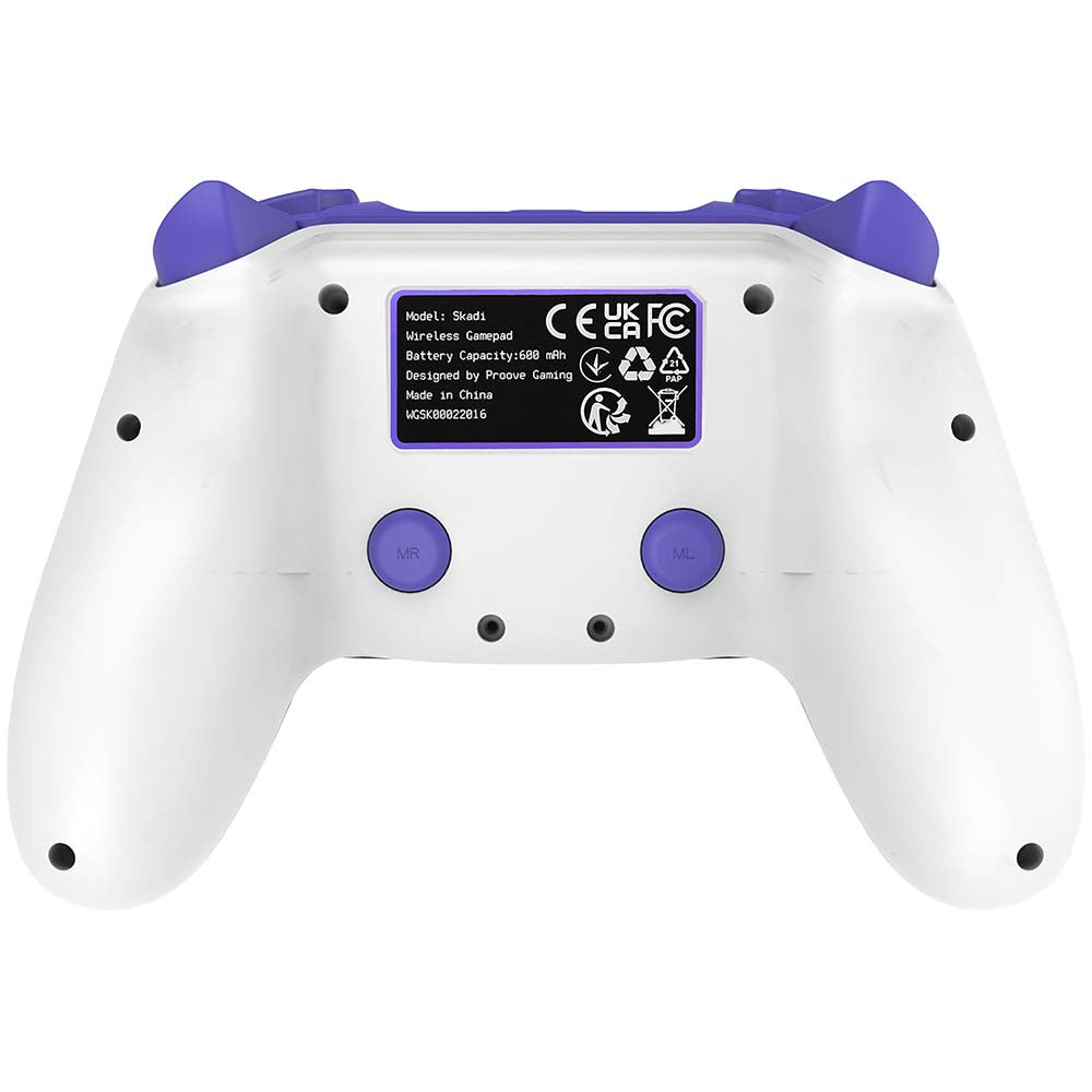 Accesoriu gaming Proove Wireless Controller Skadi (WGSK00022016), Ergonomic, USB-C, AUX, Touch-pad, PS4, PC, Android, 600mAh, Alb /Purple