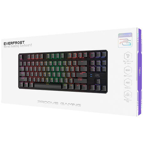 Tastatura/Mouse Proove Wired Keyboard Everfrost (CKEVEN00000401), Mechanical, RGB Backlighting, 87 Keys, Outemu Switches, 1.8m, Negru