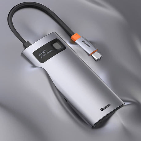 Hub/Dock Baseus Docking Station Metal Glam (CAHUB-CY0G), Type-C to 2x USB, Type-C, HDMI, 4K@30 Hz, PD100W, Gri