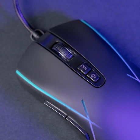 Tastatura/Mouse Proove Wired Mouse Defiant (CMDE00000101), for Gaming, USB, LED, 7 Buttons, 7200DPI, Windows, MacOS, Linux, 1.5m, Alb