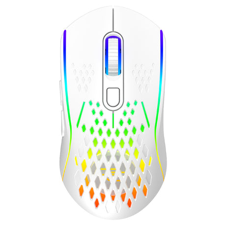 Tastatura/Mouse Proove Wireless Mouse Buzz (WMBU00022402), for Gaming, 2.4GHz, USB-C, Ergonomic, LED, 6 Buttons, 800-4800DPI, 1.5m, Alb