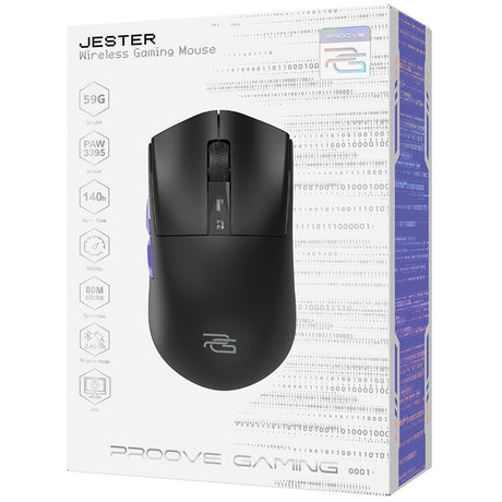 Tastatura/Mouse Proove Wireless Mouse Jester 8K (WMJS00022001), for Gaming, OLED Display, 7 Buttons, 800-26000DPI, 500mAh, 1.5m, Negru