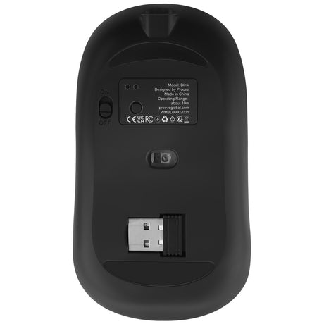 Tastatura/Mouse Proove Wireless Mouse Blink (WMBL00002001), for Office, Ergonomic, 2.4GHz, BT5.0, 4 Buttons, 800-1600DPI, 650mAh, Negru