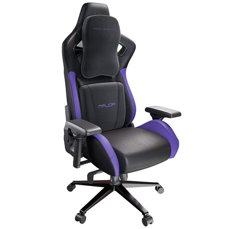 Accesoriu gaming Proove Premium Gaming Chair Major (GCMJ0001001), 8D Armrests, 160° Backrest, Frog Mechanism, PU, 180kg Max, Negru /Purple