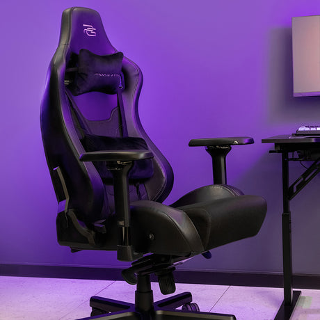 Accesoriu gaming Proove Gaming Chair Warrior (GCWR0001011), 4D Armrests, 135° Backrest, Frog Mechanism, Semi PU, Active Cooling, Negru