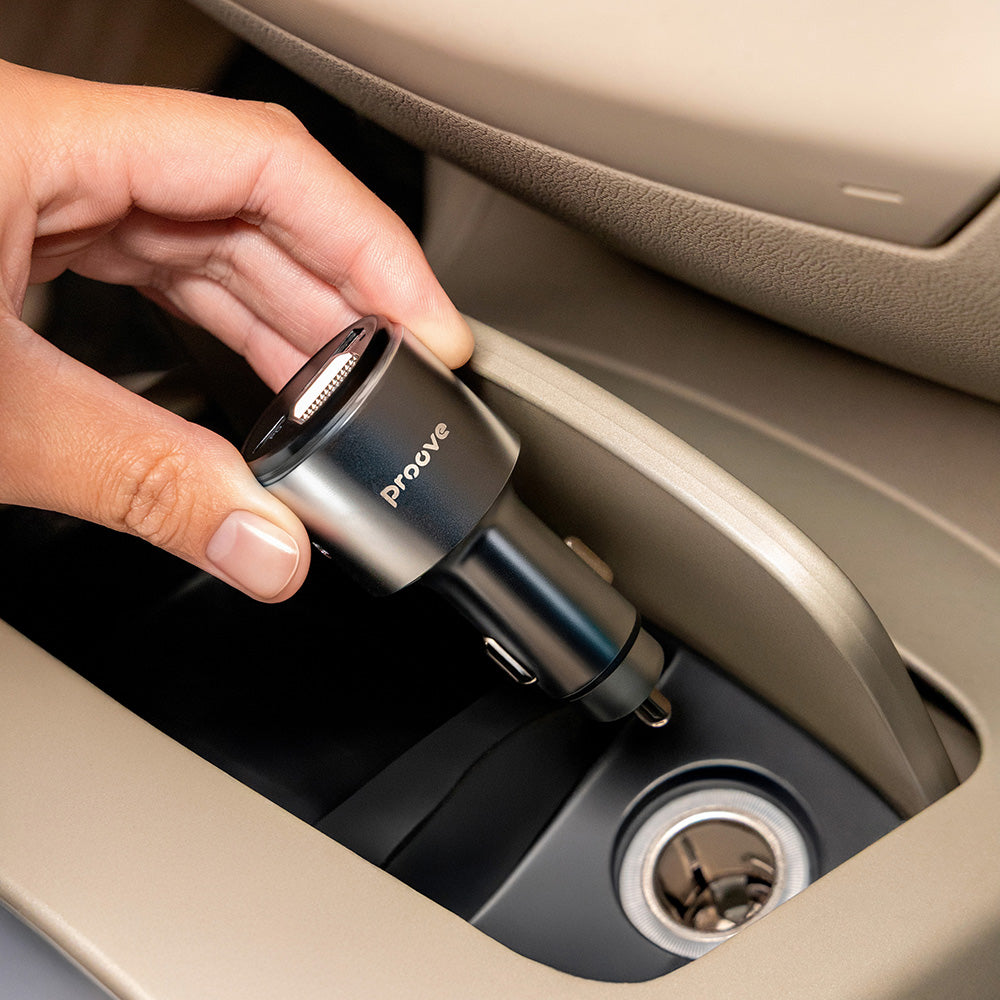 Incarcator Proove Car with FM Modulator (FMPD30110006), USB, Type-C, AUX, Bluetooth 5.3, Fast Charge, 30W, 12-24V, Argintiu