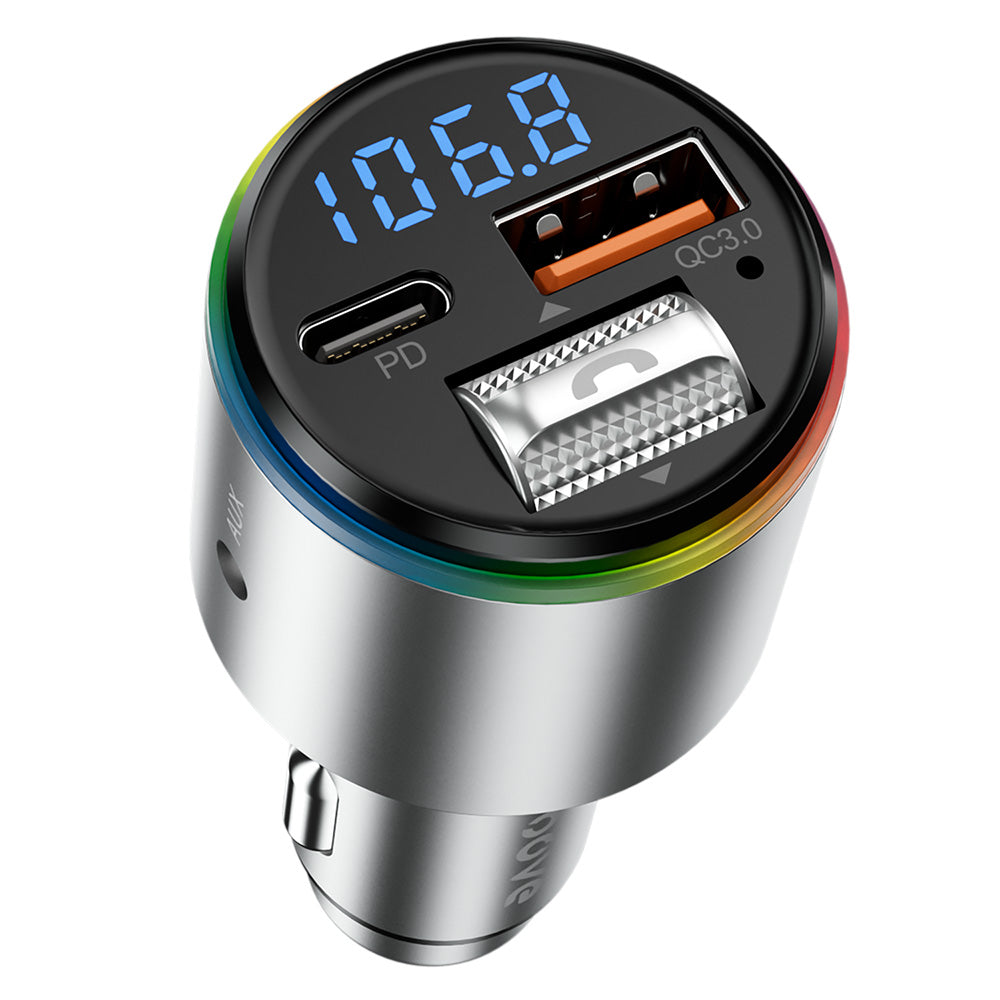 Incarcator Proove Car with FM Modulator (FMPD30110006), USB, Type-C, AUX, Bluetooth 5.3, Fast Charge, 30W, 12-24V, Argintiu