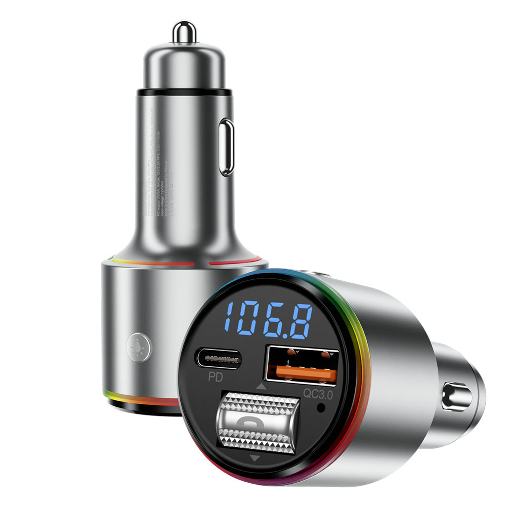 Incarcator Proove Car with FM Modulator (FMPD30110006), USB, Type-C, AUX, Bluetooth 5.3, Fast Charge, 30W, 12-24V, Argintiu
