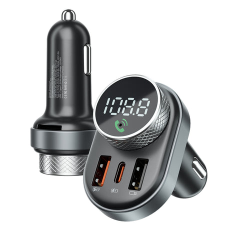 Incarcator Proove Car with FM Modulator (FMSL30110001), USB, Type-C, U-Disk, TF, Bluetooth 5.4, Fast Charge, 30W, Negru