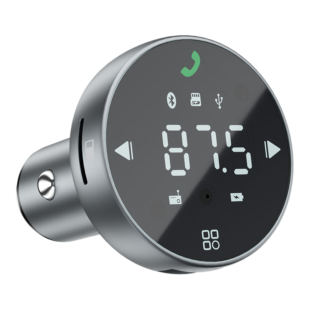 Incarcator Proove Car with FM Modulator (FMSS30110003), with Touch Screen, USB, Type-C, U-Disk, TF, Bluetooth 5.0, 30W, Gri