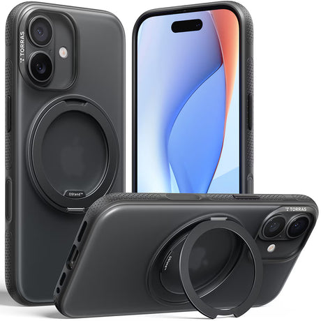 Husa de protectie Torras Ostand R Fitness Series compatibil cu iPhone 17, Negru