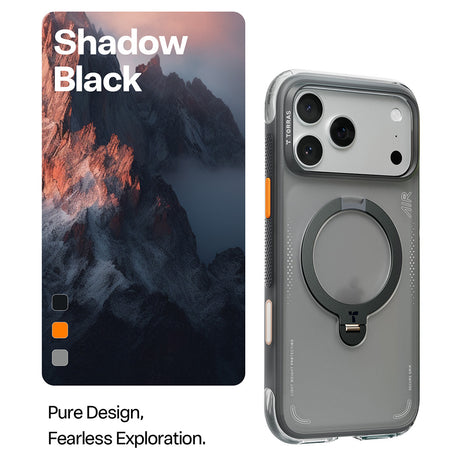 Husă Torras Ostand Spin Air Series pentru iPhone 17 Pro Max / iPhone 18 Pro Max, neagră
