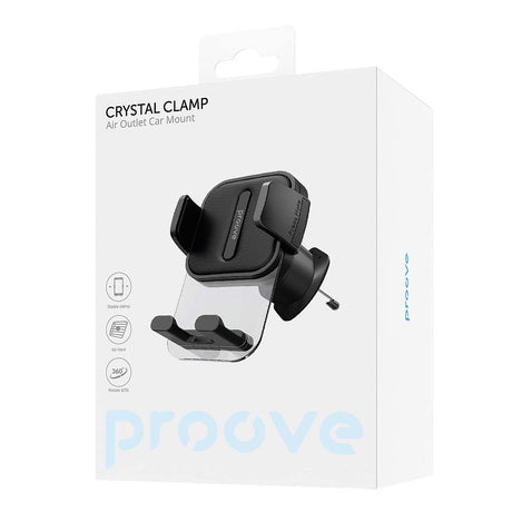 Suport Proove Crystal Clamp (CHCC00000001), Air Vent, Mechanical Clamp, Secure Fastening, for 4.7"-6.9" Phones, Negru