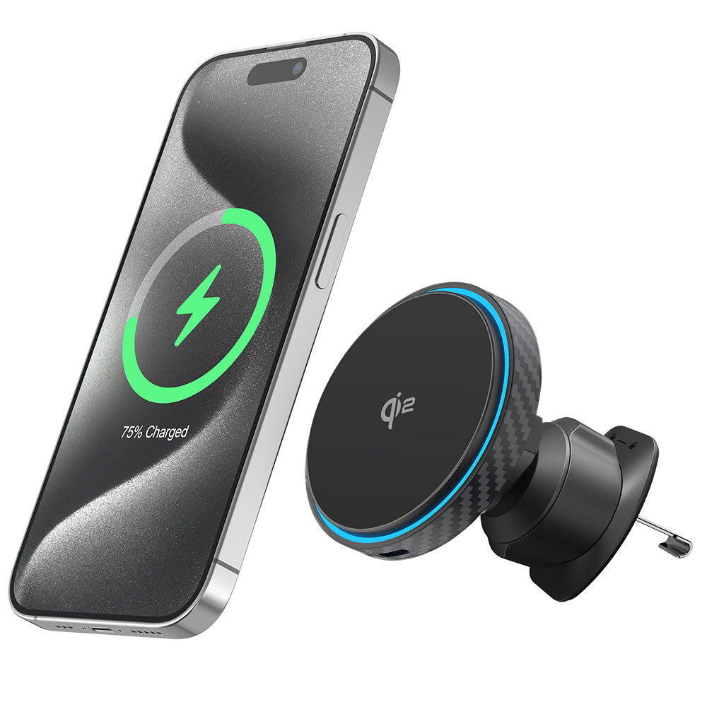 Suport Proove with Wireless Charging Graphite Circle (WHGC15010001), for Air Vent, Qi2, 15W, LED Indicator, Negru
