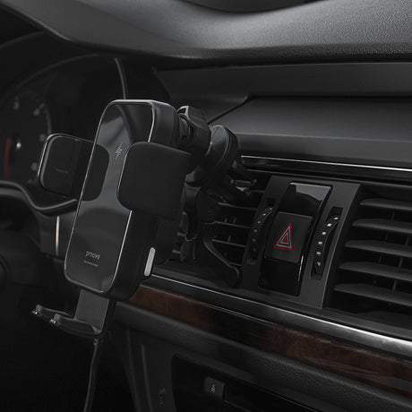 Suport Proove with Wireless Charging Triple Clamp (WHTC15010001), for Air Vent, Automatic Arms, 15W, 4.0"-6.9", Negru