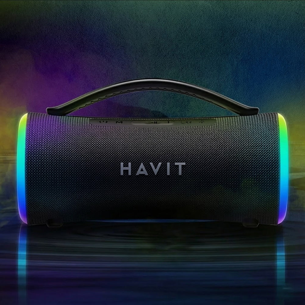 Casti Havit Wireless Speaker (SK834BT), Type-C, Bluetooth 5.3, TWS, TF, FM, USB, RGB Lights, IPX6, 4000mAh, Negru