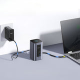 Hub Baseus NU1 Air Spacemate (B00568103813-00), USB-C, 2x HDMI / 3x USB-C / 4x USB / RJ45 / SD-TF, Gri