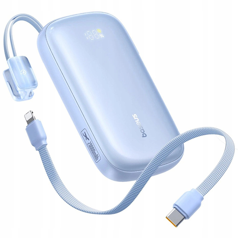 Baterie externa Baseus EnerFill FC21 Qpow 3 Ultra (E0027L03), with Detachable Cable, 10000mAh, 22.5W, USB, USB-C, Galaxy Blue