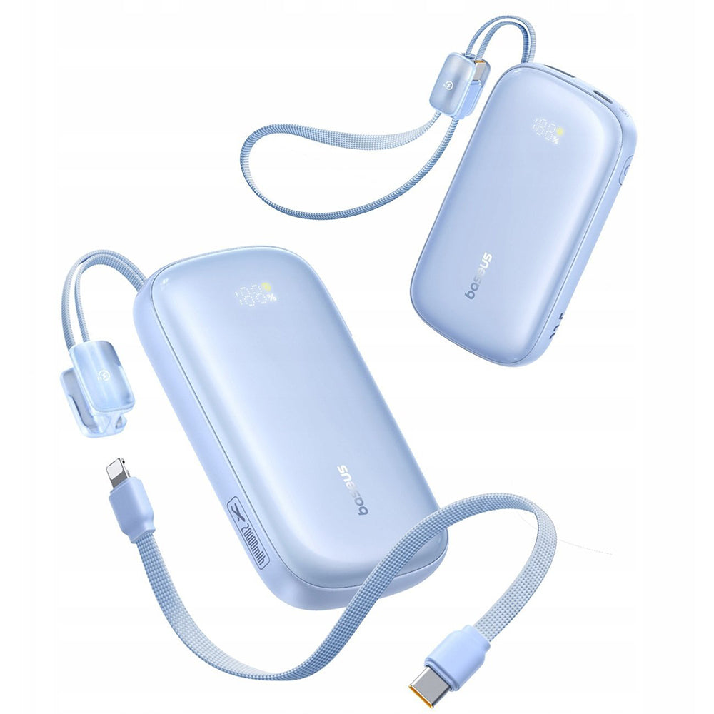 Baterie externa Baseus EnerFill FC21 Qpow 3 Ultra (E0027L03), with Detachable Cable, 10000mAh, 22.5W, USB, USB-C, Galaxy Blue