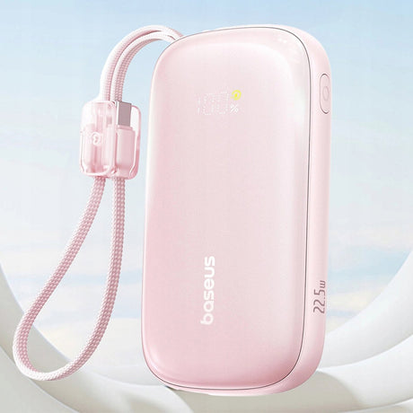 Baterie externa Baseus EnerFill FC21 Qpow 3 Ultra (E0027L02), with Detachable Cable, 10000mAh, 22.5W, USB, USB-C, Nebula Pink