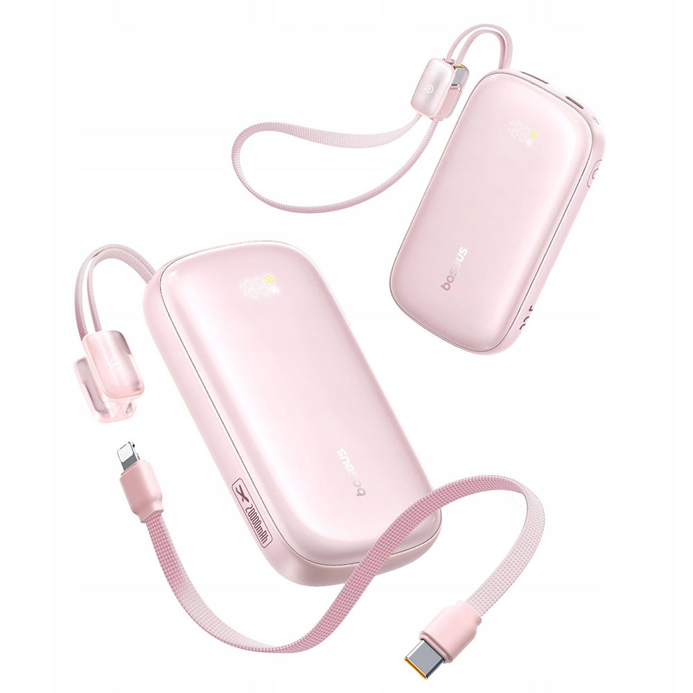 Baterie externa Baseus EnerFill FC21 Qpow 3 Ultra (E0027L02), with Detachable Cable, 10000mAh, 22.5W, USB, USB-C, Nebula Pink