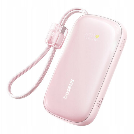 Baterie externa Baseus EnerFill FC21 Qpow 3 Ultra (E0027L02), with Detachable Cable, 10000mAh, 22.5W, USB, USB-C, Nebula Pink