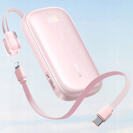 Baterie externa Baseus EnerFill FC21 Qpow 3 Ultra (E0027L02), with Detachable Cable, 10000mAh, 22.5W, USB, USB-C, Nebula Pink