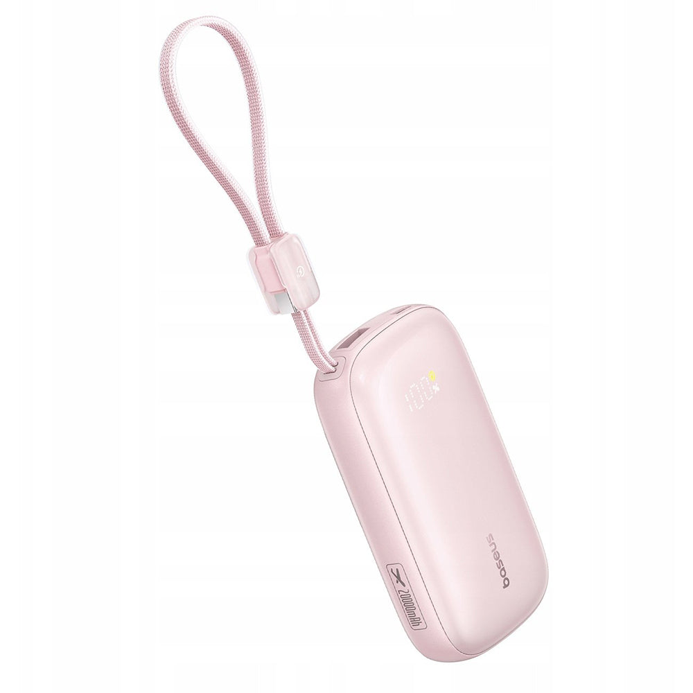 Baterie externa Baseus EnerFill FC21 Qpow 3 Ultra (E0027L02), with Detachable Cable, 10000mAh, 22.5W, USB, USB-C, Nebula Pink