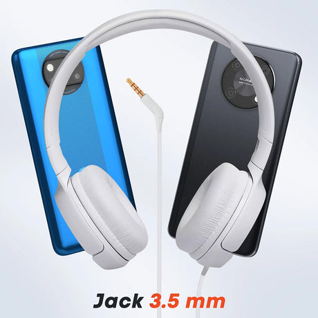 Casti JBL Tune 500, Pure Bass, Foldable Design, Jack 3.5 mm, Alb