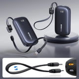 Baterie externa Baseus EnerFill FC21 Qpow 3 Ultra (E0027Q00), with Detachable Cable, 10000mAh, 45W, USB, USB-C, Negru Cosmic