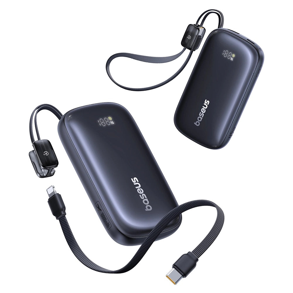 Baterie externa Baseus EnerFill FC21 Qpow 3 Ultra (E0027Q00), with Detachable Cable, 10000mAh, 45W, USB, USB-C, Negru Cosmic