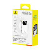 Baterie externa Baseus EnerFill FC31 Qpow 3 (E0028C01), USB-C/Lightning Cables, 10000mAh, 45W, Digital Display, Moon White