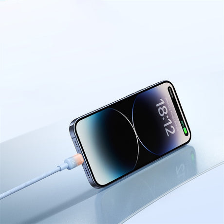 Cablu Baseus Discolor (E0420802), USB-A to USB-C, 100W, 480Mbps, 1m, Argintiu