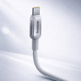 Cablu Baseus Discolor (E0420703), USB-C to USB-C, 100W, 2m, Argintiu