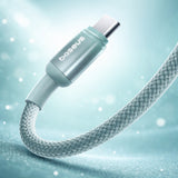 Cablu Baseus Discolor (E0420700), USB-C to USB-C, 100W, 480Mbps, 1m, Albastru /Green