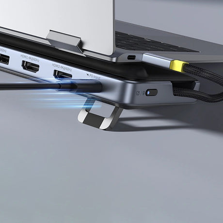 Hub/Dock Baseus Docking Station EliteJoy EH3 (B0114200), USB-C to 2x HDMI, DP, 3x Type-C, 3x USB, SD/TF, RJ45, 10Gbps, Gri Spatial
