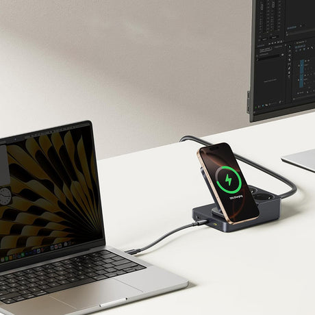 Incarcator Baseus 6in1 Charging Station Nomos ND11 (E00078801123-00), Magnetic Wireless, 2x AC, 2x USB-C, USB, 67W, Negru Cosmic