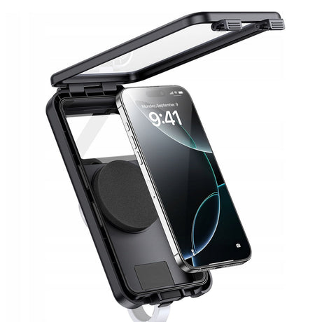 Suport Baseus Waterproof Case PrimeTrip VB1 RainShield (C0013D01), for Magnetic Bike Holder, 360° Cover, Adjustable, 6.9", Negru