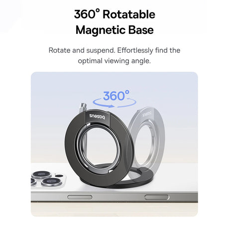 Suport Baseus MagPro 3 (Z0004800), Magnetic, Dual-Ring, Negru Cosmic
