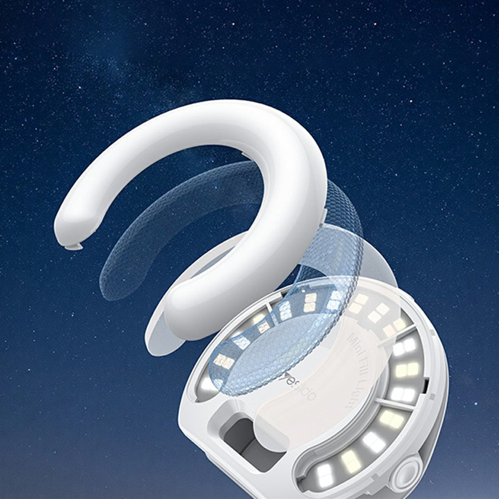 Suport Yesido LED Selfie Light with Phone Clip (DH13), 400mAh, 6.8W, 3 Lights Mode, Alb