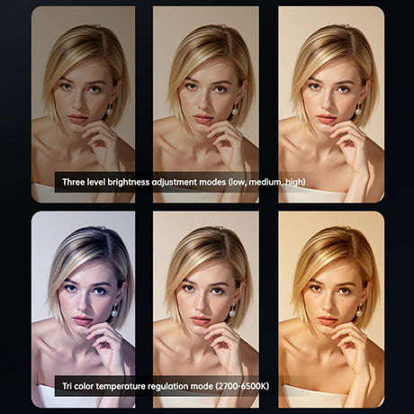 Suport Yesido LED Selfie Light with Phone Clip (DH13), 400mAh, 6.8W, 3 Lights Mode, Alb