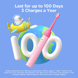 Bitvae Electric Toothbrush (BVK7S), Sonic, for Kids, 3 Smart Modes, with App, 3 Tips Set, Pressure Sensor, IPX7, Roz