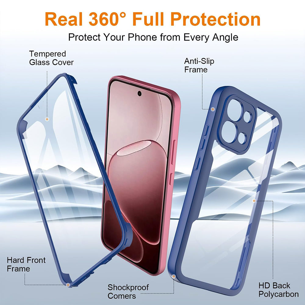 Folie de protectie Techsuit ColorVerse 360 Series + compatibil cu Oppo A6 Pro 4G / A6 Pro 5G, Albastru
