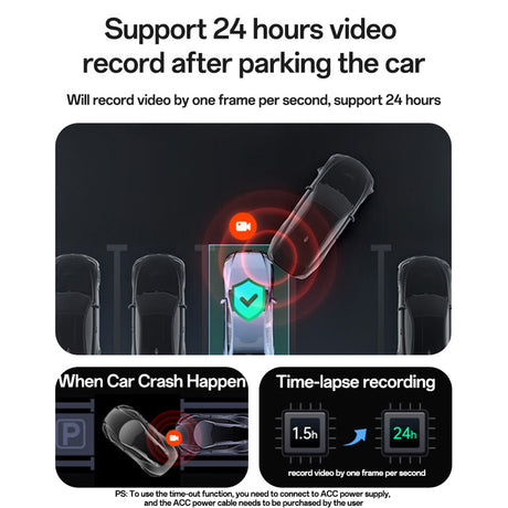Gadget Yesido Dash Camera (KM22), 120° Wide-Angle Lens, 1080P Dual-Channel Recording, Negru