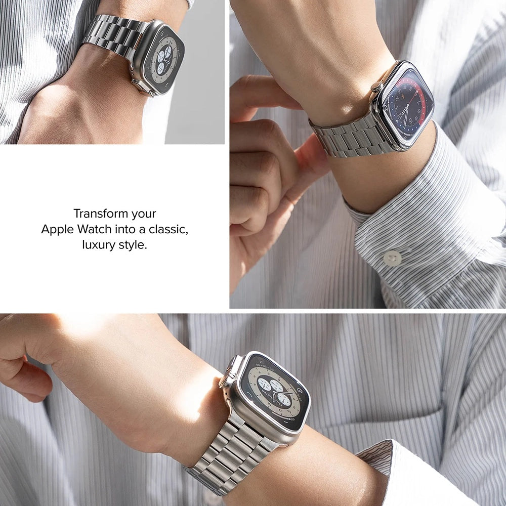 Accesoriu smartwatch Ringke Metal One Air compatibil cu Apple Watch 4 / 5 / 6 / 7 / 8 / 9 / 10 / SE / SE 2 / Ultra / Ultra 2 (44/45/46/49mm), Argintiu