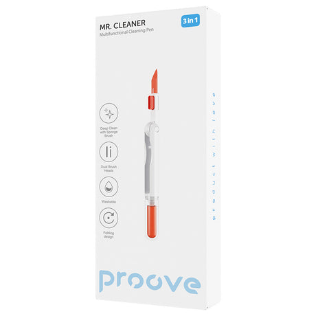 Componenta Proove Multifunctional Cleaning Set Mr. Cleaner (MCP00000302), 3in1 for Laptop, Phone, Keyboard, Earbuds, Foldable, Alb