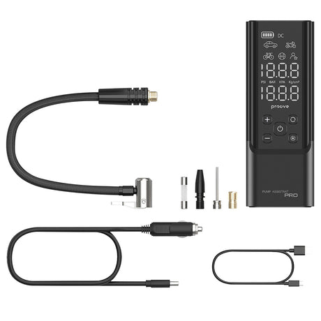 Gadget Proove Car Pump Assistant Pro (PPAP80010901), Portable Compressor, with Digital Display, LED Flashlight, 120W, Negru
